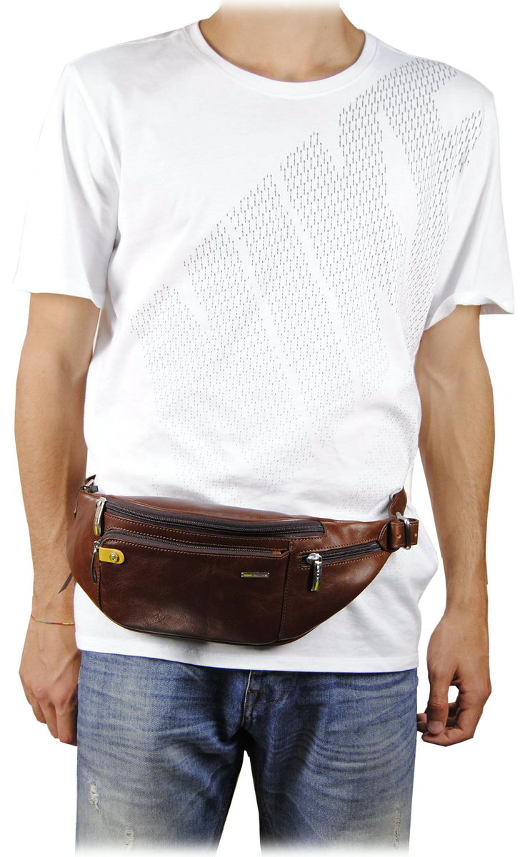 Man's Bum bag in leather