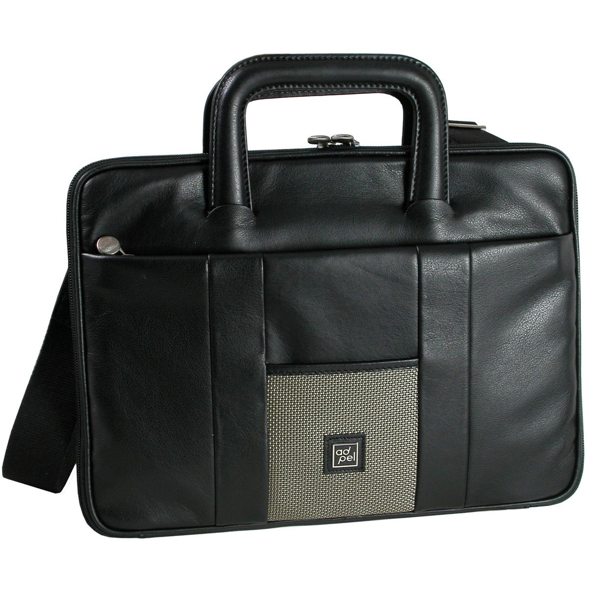 Portfolio underarm bag with retractable handles in soft leather Adpel