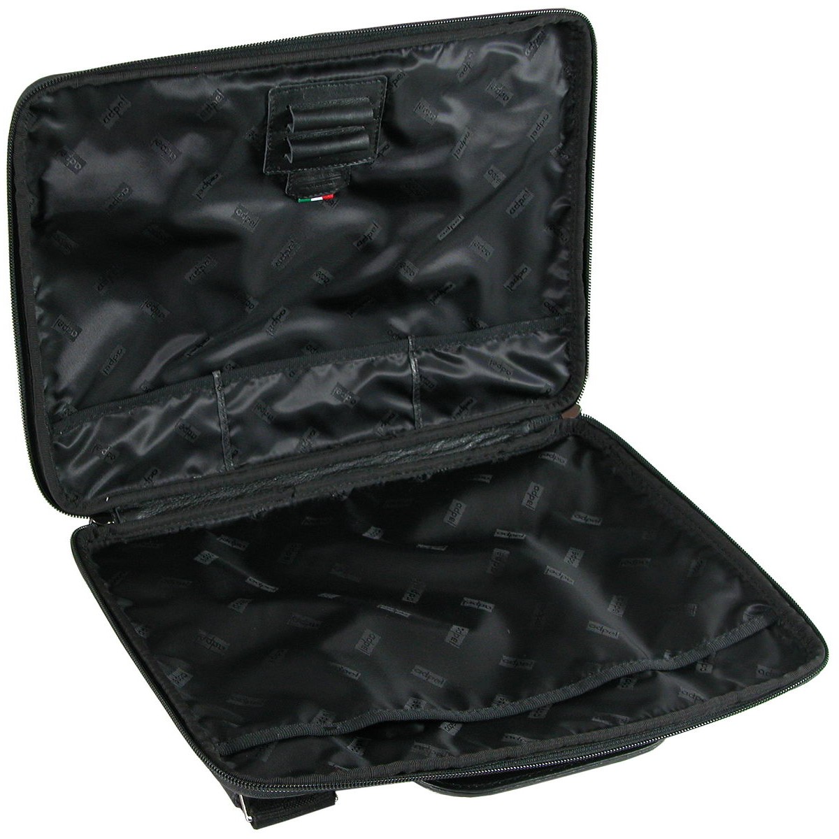 Portfolio underarm bag with retractable handles in soft leather Adpel