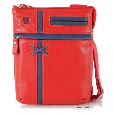 Crossbag shoulder bag in leather Red 24cm