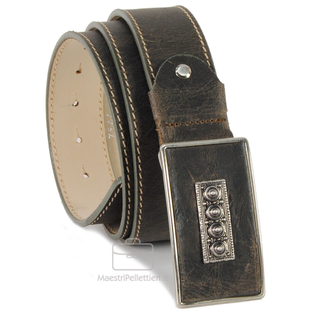 小物 Vintage 1996s Italian Leather Belt Genuine Vintage Retro Circle Studded Leather Belt