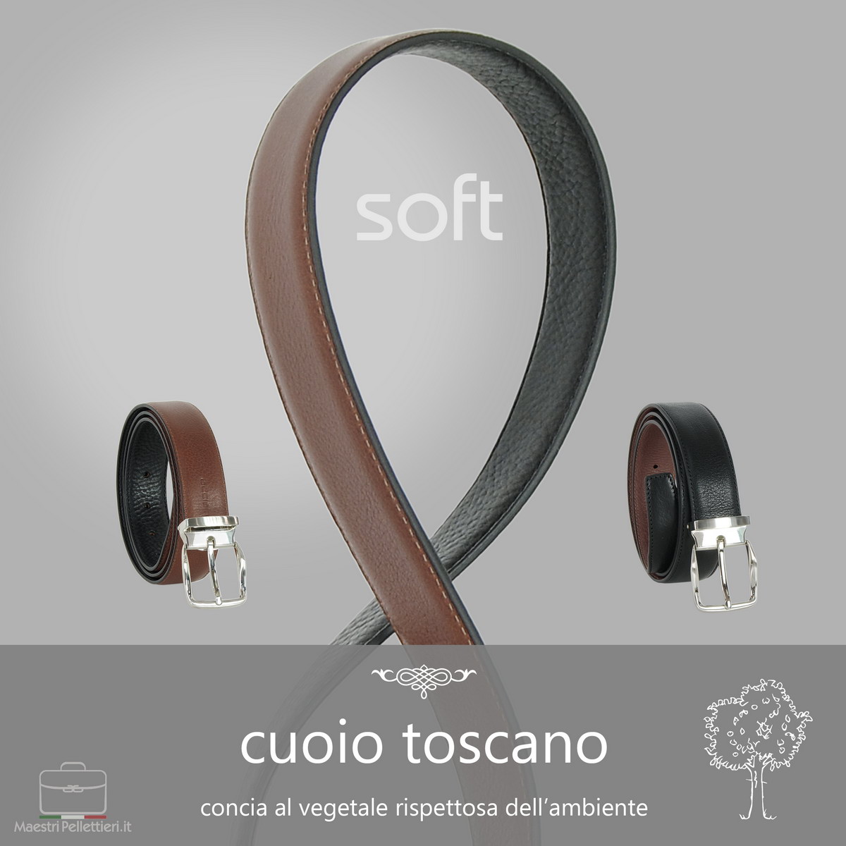 Occhielli Argento Marrone Cintura Uomo/donna In Pelle Marrone - Foto 10