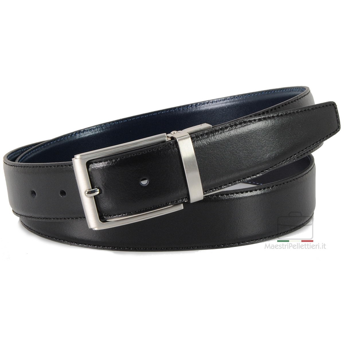 Safariland 99 Cintura Reversibile Double-face Senza Fibbia - Larga 3,8 Cm, Nera, Taglia XXL (122-127 Cm)