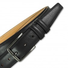 Cintura uomo in pelle Nera con fibbia brunita