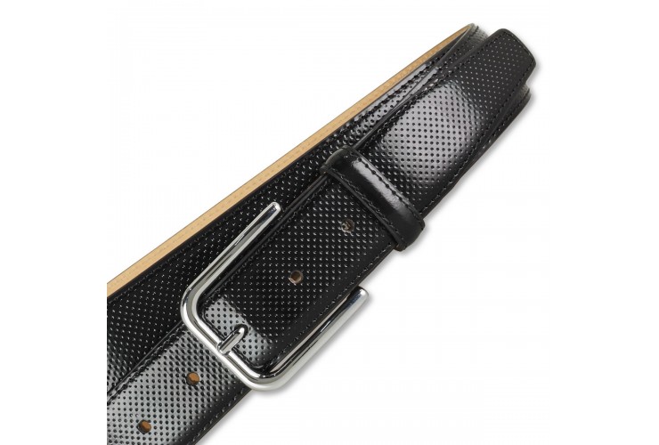 Herren Gürtel Elegant aus glattleder Schwarz mit Punkten **inkl. geschenk** Herren Gürtel Elegant aus glattleder Schwarz mit Punkten **inkl. geschenk**