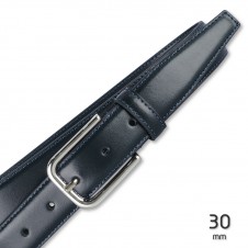 Elegant belt in slick leather for dresses and suits, 30mm Blue Elegant belt in slick leather for dresses and suits, 30mm Blue