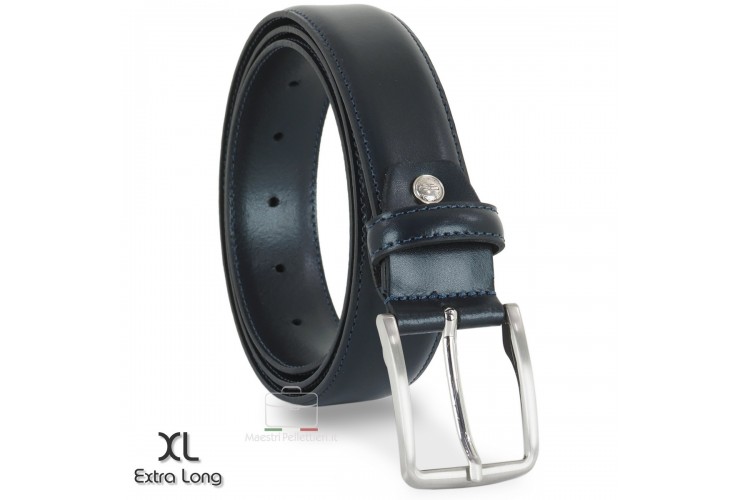 Herren Gürtel Elegant leder Blau XL extra groß