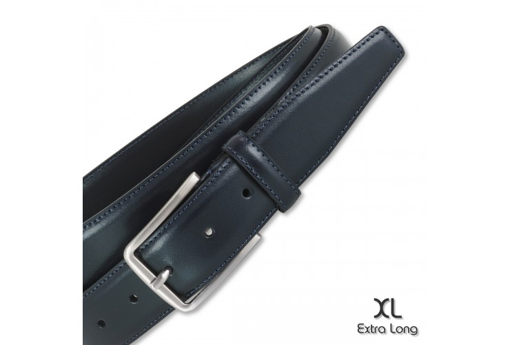 Herren Gürtel Elegant leder Blau XL extra groß