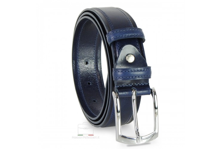Herren Klassischer und lässiger Gürtel aus Leder Blau Herren Klassischer und lässiger Gürtel aus Leder Blau