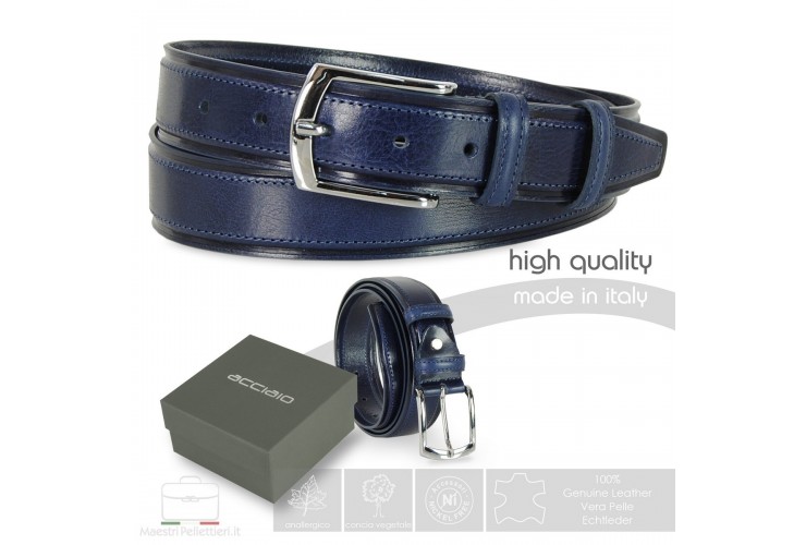 Herren Klassischer und lässiger Gürtel aus Leder Blau Herren Klassischer und lässiger Gürtel aus Leder Blau