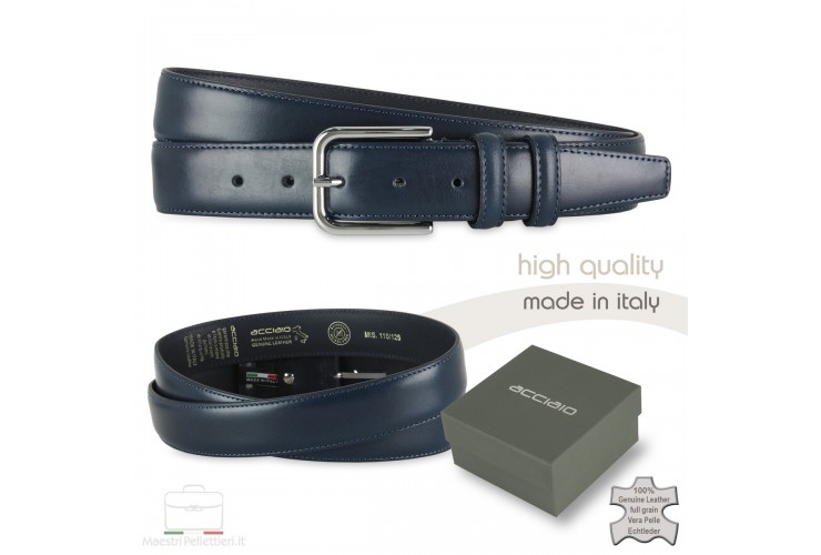 Cintura uomo in cuoio liscio Blu Cintura uomo in cuoio liscio Blu