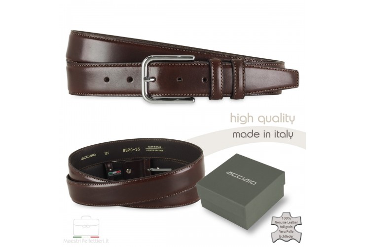 Man's belt in smooth leather Brown Man's belt in smooth leather Brown