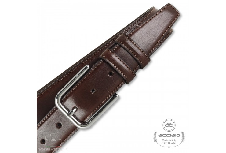 Man's belt in smooth leather Brown Man's belt in smooth leather Brown