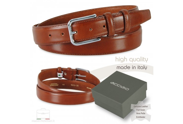 Man's belt in smooth leather Cognac Man's belt in smooth leather Cognac