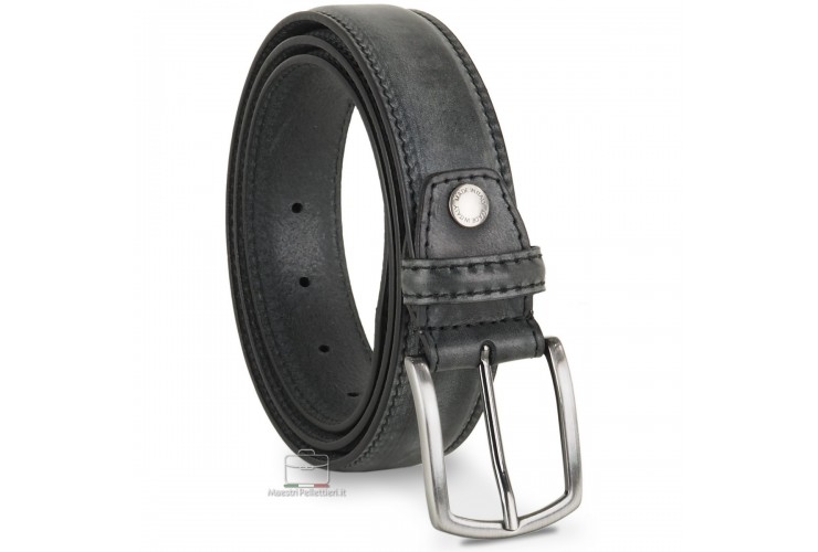 Cintura Uomo in cuoio chiaro Nero Cintura Uomo in cuoio chiaro Nero