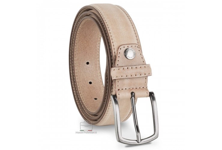 Herrengürtel aus Rindsleder helles Beige Herrengürtel aus Rindsleder helles Beige