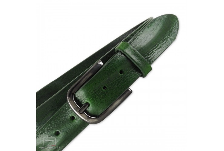 Cintura in Cuoio Plissé Verde