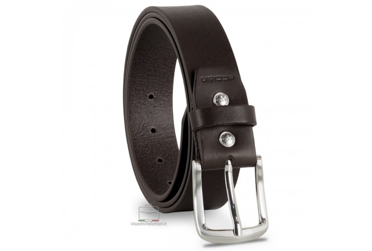Men's belt in cowhide leather Brown/Moka Men's belt in cowhide leather Brown/Moka