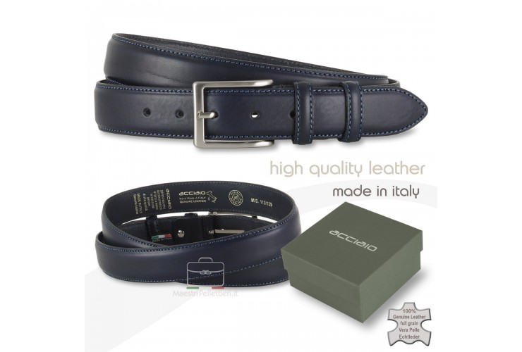 Cintura classica in cuoio Blu Cintura classica in cuoio Blu