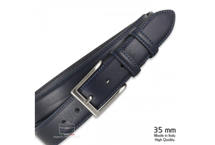 Cintura classica in cuoio Blu Cintura classica in cuoio Blu