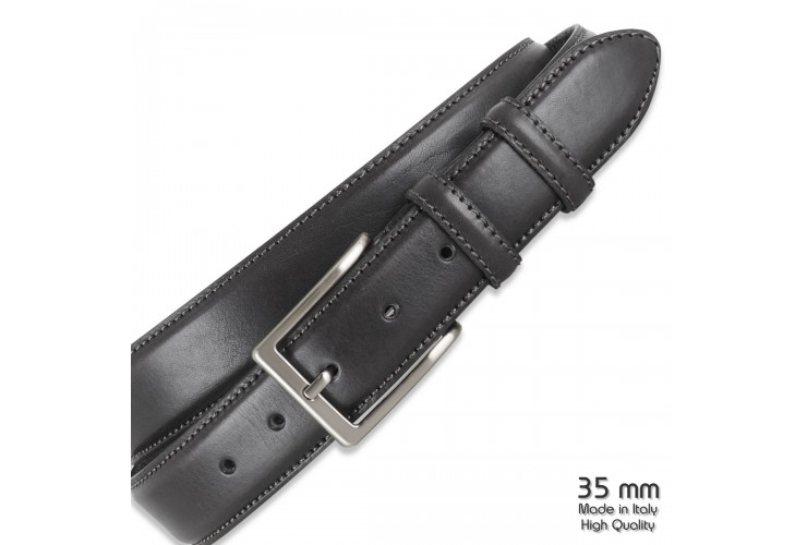Cintura classica in cuoio Grigio scuro Cintura classica in cuoio Grigio scuro