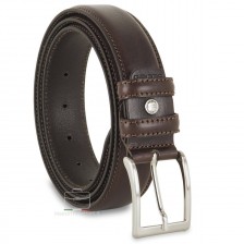 Classic plain leather calf belt Brown