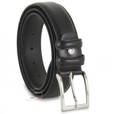 Classic plain leather calf belt Black