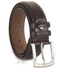 Classic plain leather belt 4cm Brown