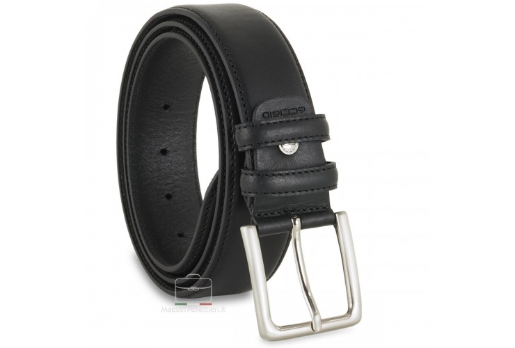 Classic plain leather belt 4cm Black