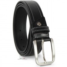 Cintura da Jeans sportiva 3.5cm in pelle Nero **include omaggio**