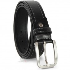 Cintura da Jeans sportiva 3.5cm in pelle Nero **include omaggio**