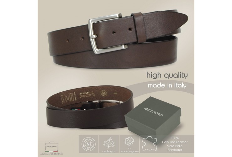 Cintura in Cuoio morbido 4cm Marrone Cintura in Cuoio morbido 4cm Marrone