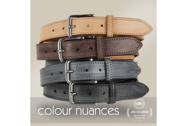 Jeans belt in cowhide leather Black Jeans belt in cowhide leather Black