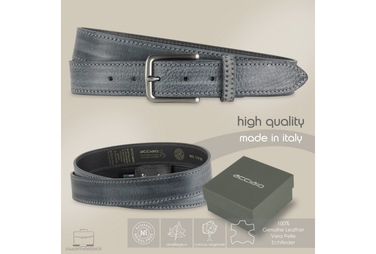 Cintura Jeans in cuoio Grigio Cintura Jeans in cuoio Grigio