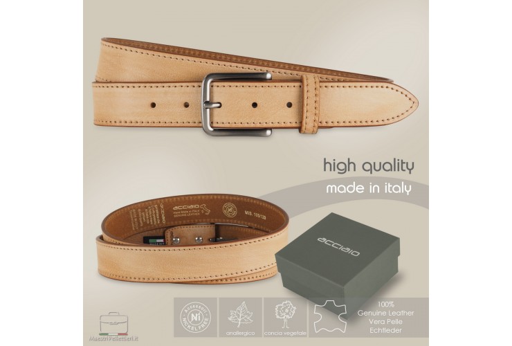 Cintura Jeans in cuoio chiaro Naturale Cintura Jeans in cuoio chiaro Naturale