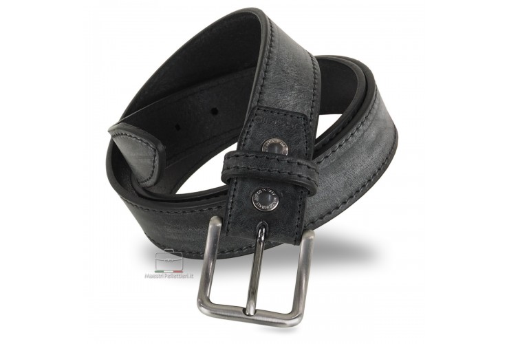 Jeans belt in cowhide leather Black Jeans belt in cowhide leather Black