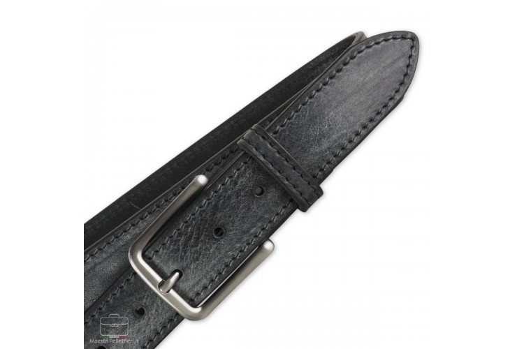 Jeans belt in cowhide leather Black Jeans belt in cowhide leather Black