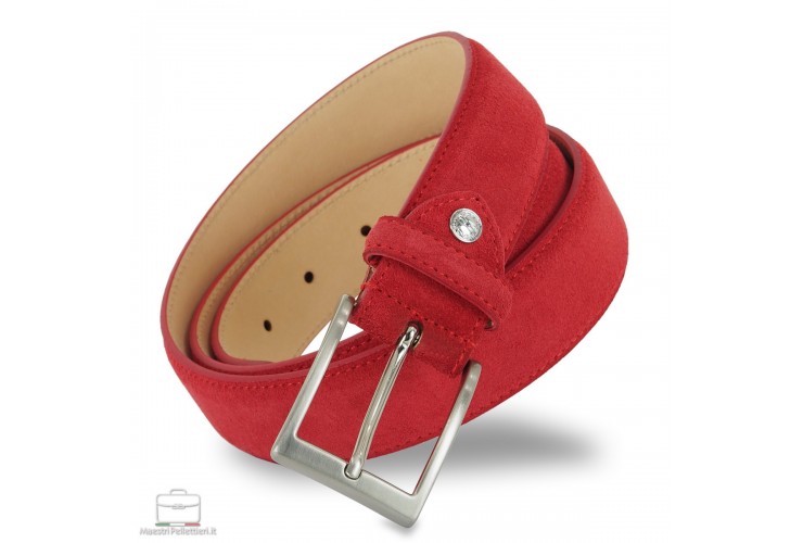 Cintura scamosciata vera pelle Rosso Cintura scamosciata vera pelle Rosso