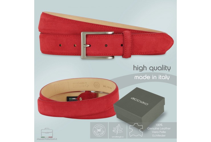 Cintura scamosciata vera pelle Rosso Cintura scamosciata vera pelle Rosso