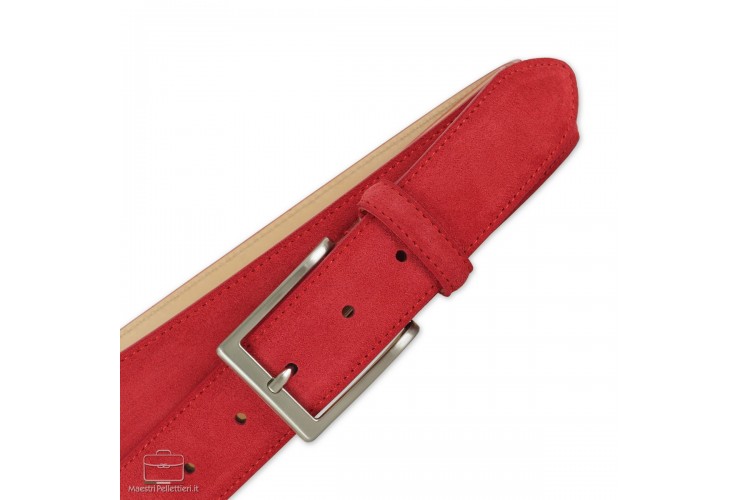 Cintura scamosciata vera pelle Rosso Cintura scamosciata vera pelle Rosso