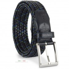 Braided stretch leather belt elastic Blue and Green Braided stretch leather belt elastic Blue and Green