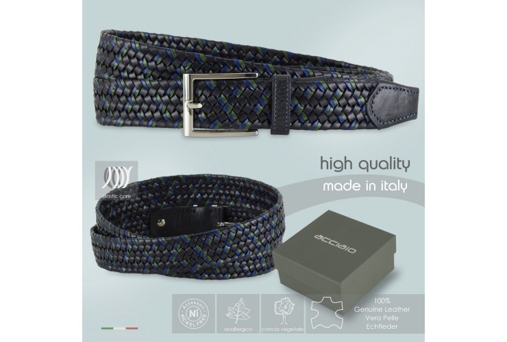 Flechtgürtel Stretchgürtel aus leder Blau und Grün Flechtgürtel Stretchgürtel aus leder Blau und Grün