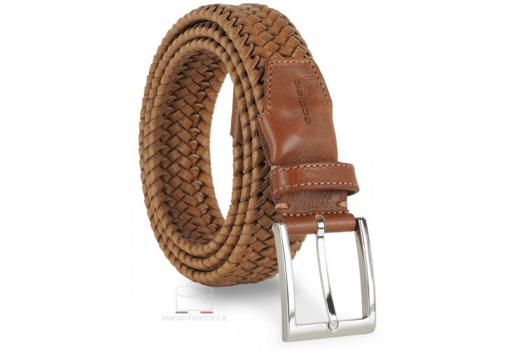 Braided stretch leather belt elastic Honey/Tan Braided stretch leather belt elastic Honey/Tan