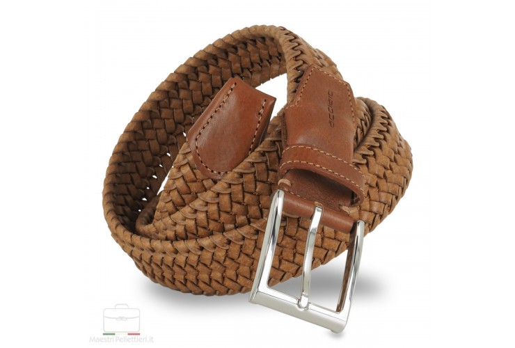 Braided stretch leather belt elastic Honey/Tan Braided stretch leather belt elastic Honey/Tan