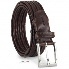 Cintura Intrecciata Elastica in Cuoio Marrone Cintura Intrecciata Elastica in Cuoio Marrone