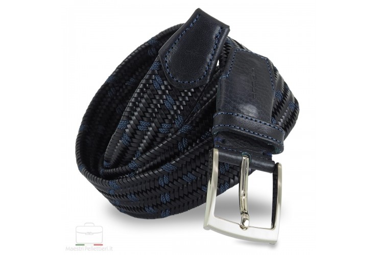Braided stretch leather belt elastic Braided stretch leather belt elastic