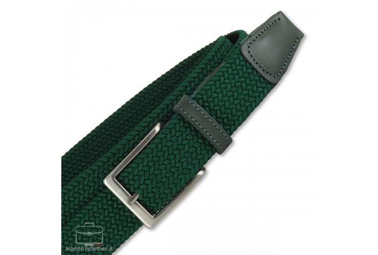 Braided stretch belt elastic, Green Braided stretch belt elastic, Green