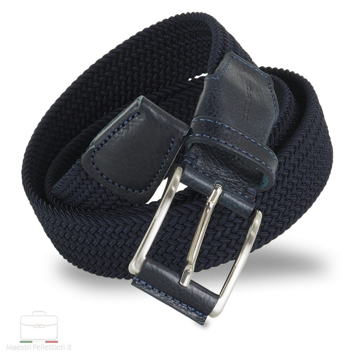 Cintura Elastica Intrecciata In Vera Pelle Per Uomo E Donna – 120 Cm X 3,5 Cm, Fibbia Metallica, Senza Fori, Regolabile
