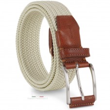 Stretchgürtel Flechtgürtel hochwertiges, Rindsledereinsätze Weiß Beige Stretchgürtel Flechtgürtel hochwertiges, Rindsledereinsätze Weiß Beige