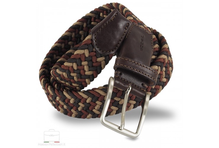 Braided stretch Belt elastic multicolor Brown for men Braided stretch Belt elastic multicolor Brown for men